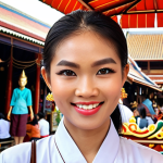 **A vibrant and inviting social media profile for a Thai business owner. The profile picture is a friendly headshot, and the background banner showcases a popular Thai landmark or scene (e.g., a bustling market, a beautiful temple). The profile description highlights expertise and provides easy-to-find contact information. The overall aesthetic is clean, professional, and welcoming, reflecting the warmth of Thai culture.**